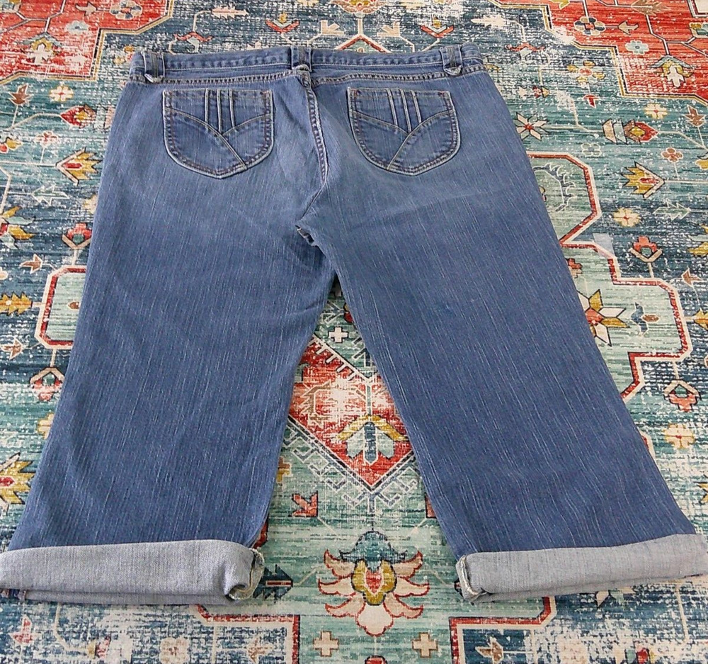 Gap Low Rise Cropped/Cuffed Blue Jeans Stretch-Women's 16